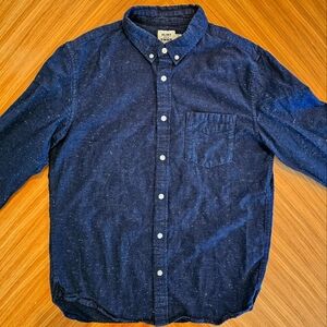 Flint and Tinder Architect Shirt Navy Donegal Medium Slim Fit (FITS SMALL)